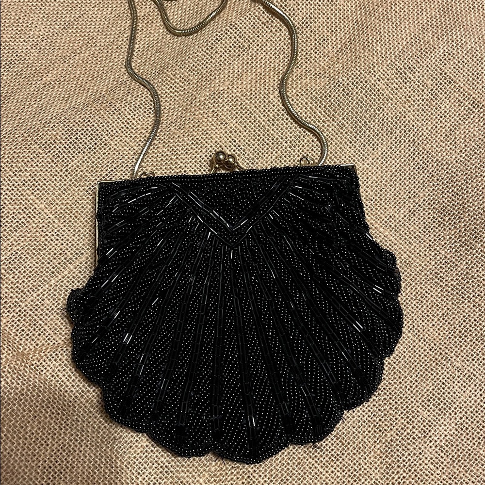 Vintage beaded Black Clutch